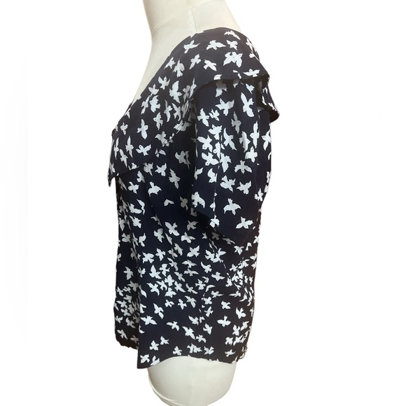 Maeve for Anthropologie Austin Wide Collar Short Sleeve Top Size 14 - Picture 4 of 6